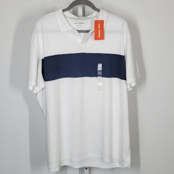 Joe Fresh Other - JOE FRESH striped polo shirt white blue Sz XL  NEW